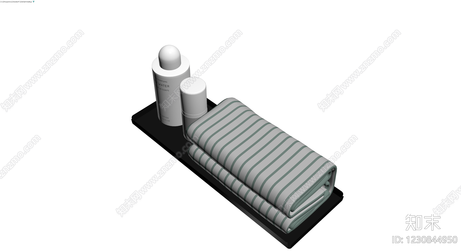 托盘洗浴用品组合3D模型下载【ID:1230844950】