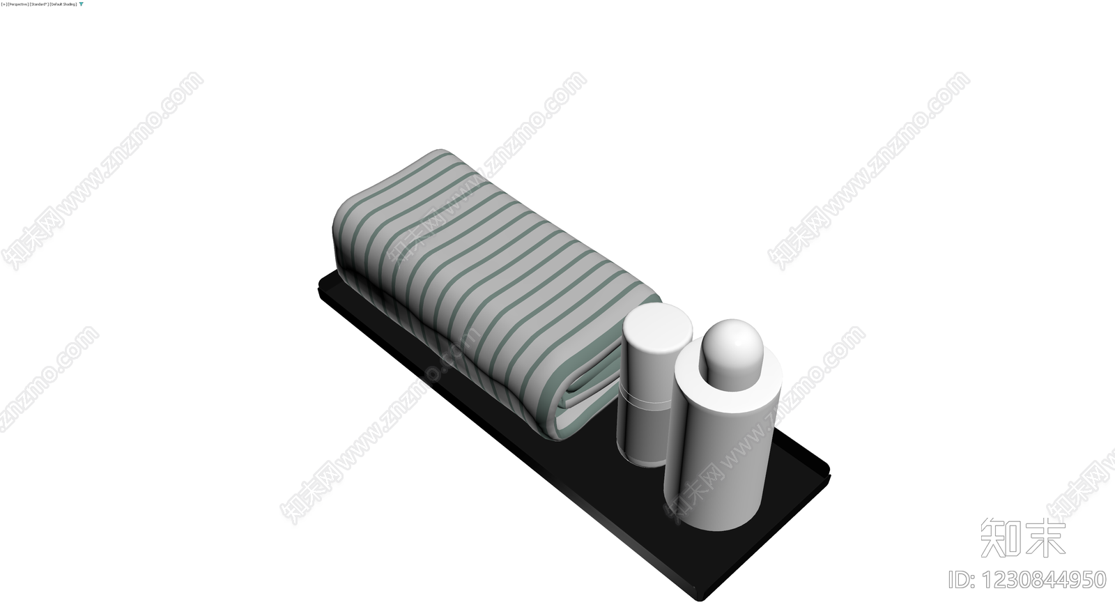托盘洗浴用品组合3D模型下载【ID:1230844950】