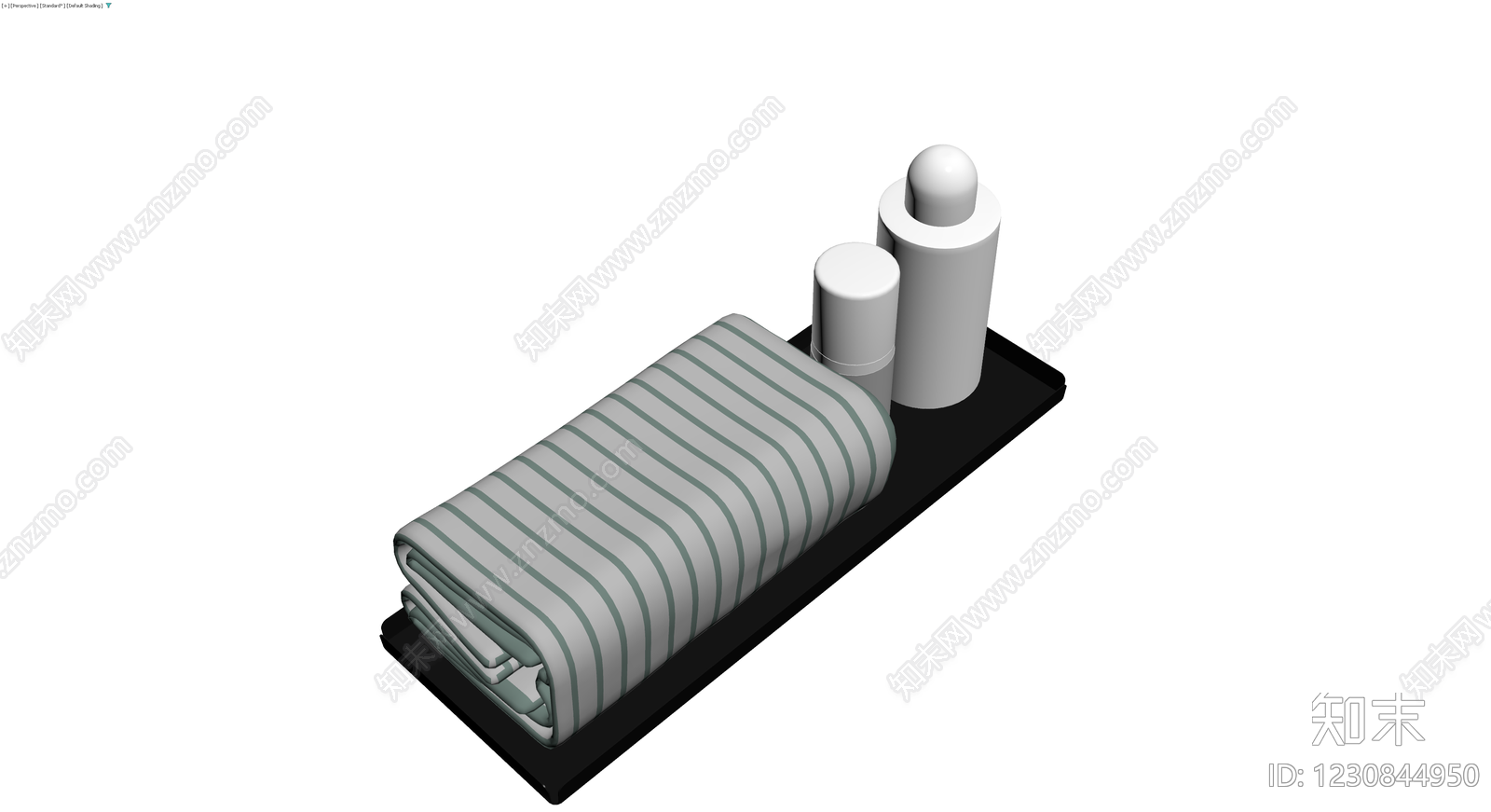 托盘洗浴用品组合3D模型下载【ID:1230844950】
