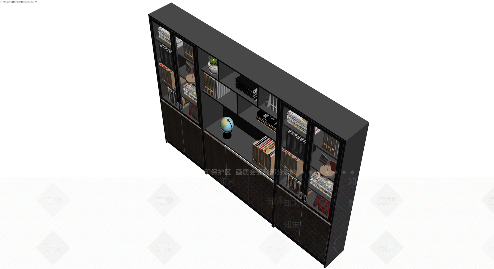 组合式办公书柜模型3D模型下载【ID:1230105126】