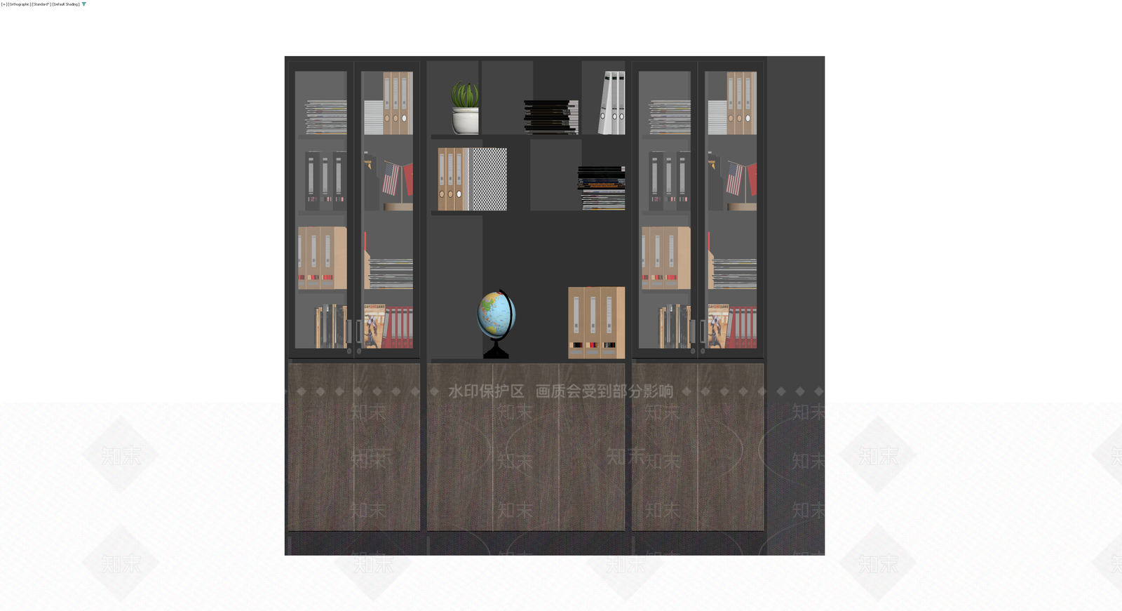 组合式办公书柜模型3D模型下载【ID:1230105126】
