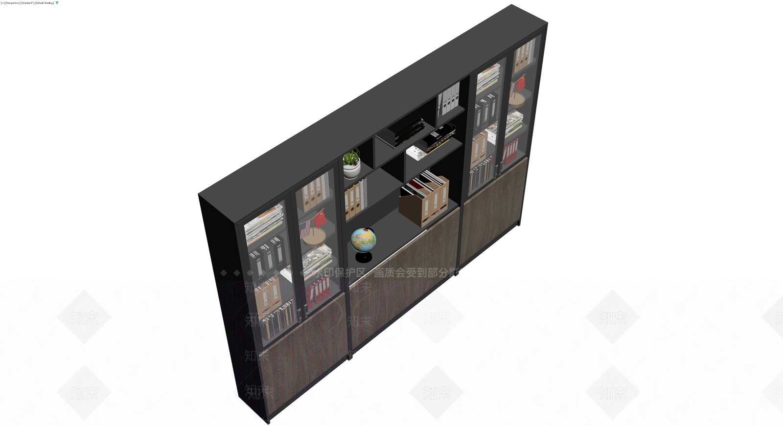 组合式办公书柜模型3D模型下载【ID:1230105126】