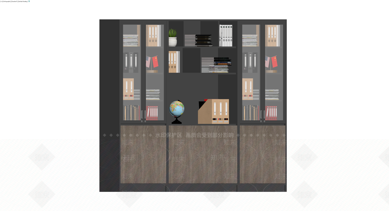 组合式办公书柜模型3D模型下载【ID:1230105126】