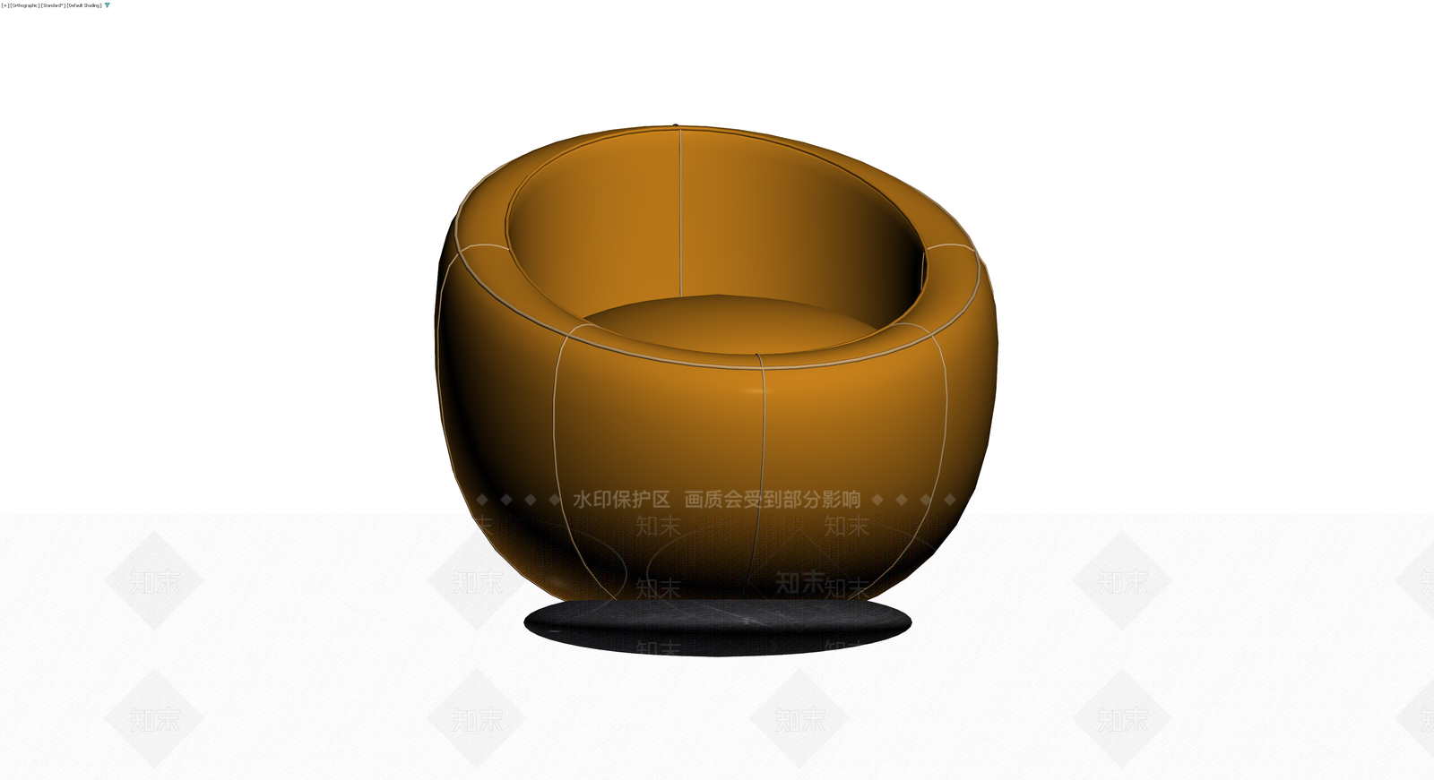 橙色圆形休闲椅3D模型下载【ID:1230159985】
