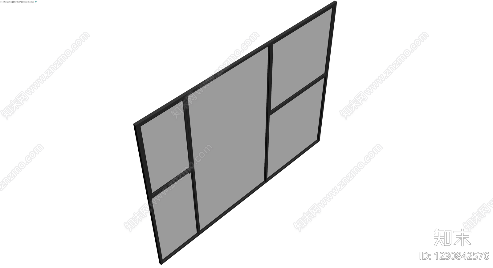 黑框灰面玻璃隔断3D模型下载【ID:1230842576】