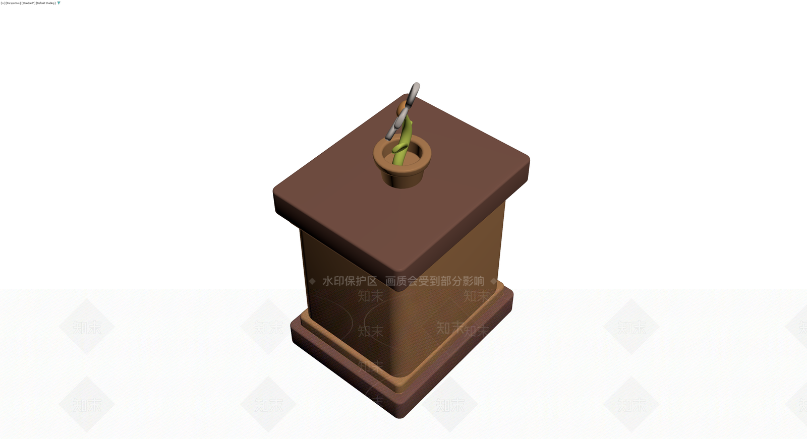 带盆栽床头柜3D模型下载【ID:1230754292】