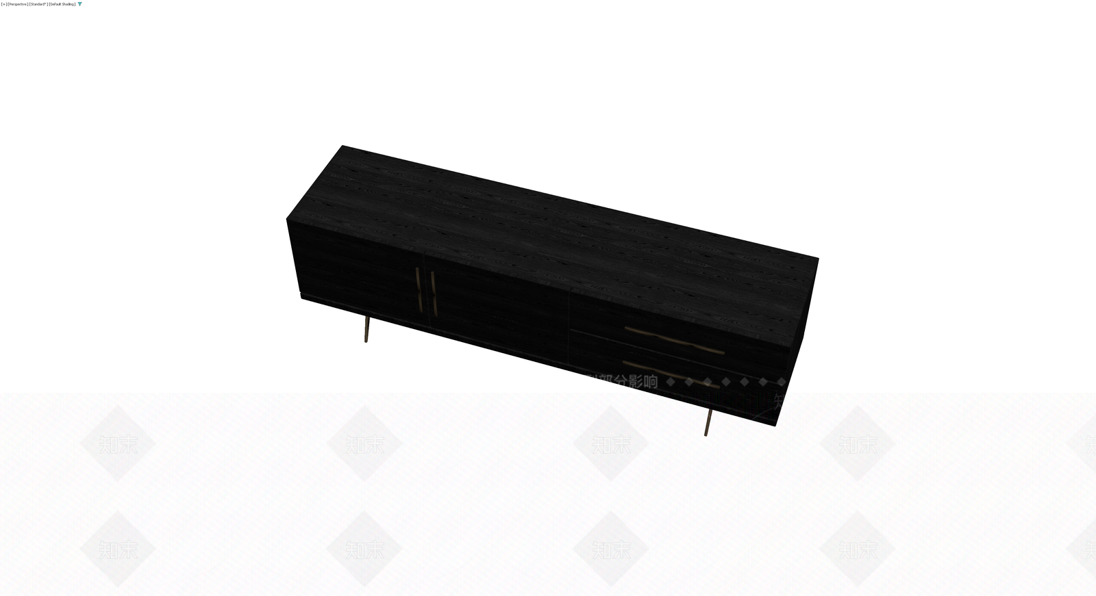 黑色木纹电视柜组合3D模型下载【ID:1230673498】