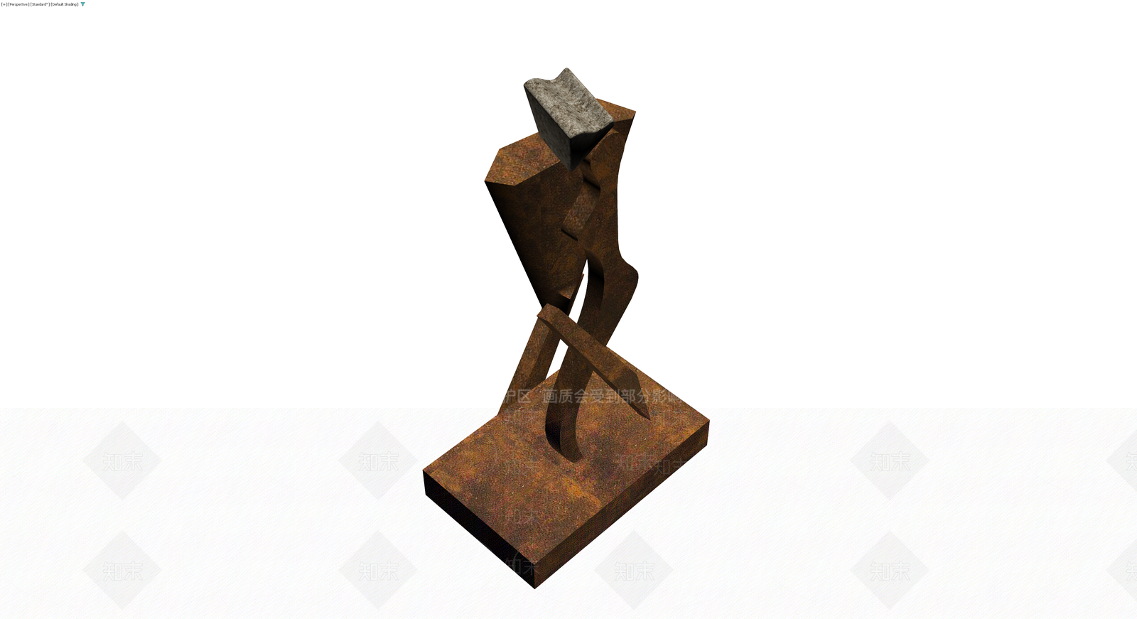 锈蚀金属抽象雕塑3D模型下载【ID:1229889160】