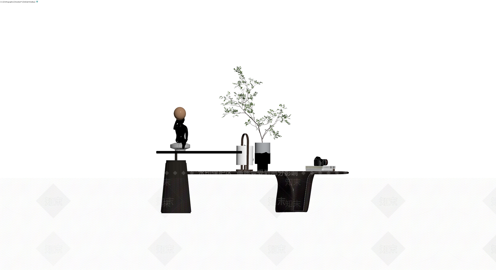 黑色异形组合茶几3D模型下载【ID:1229915996】