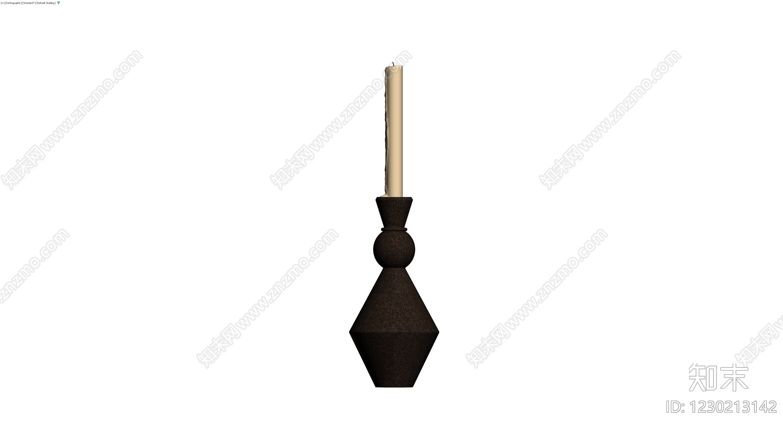 黑色复古烛台配蜡烛3D模型下载【ID:1230213142】