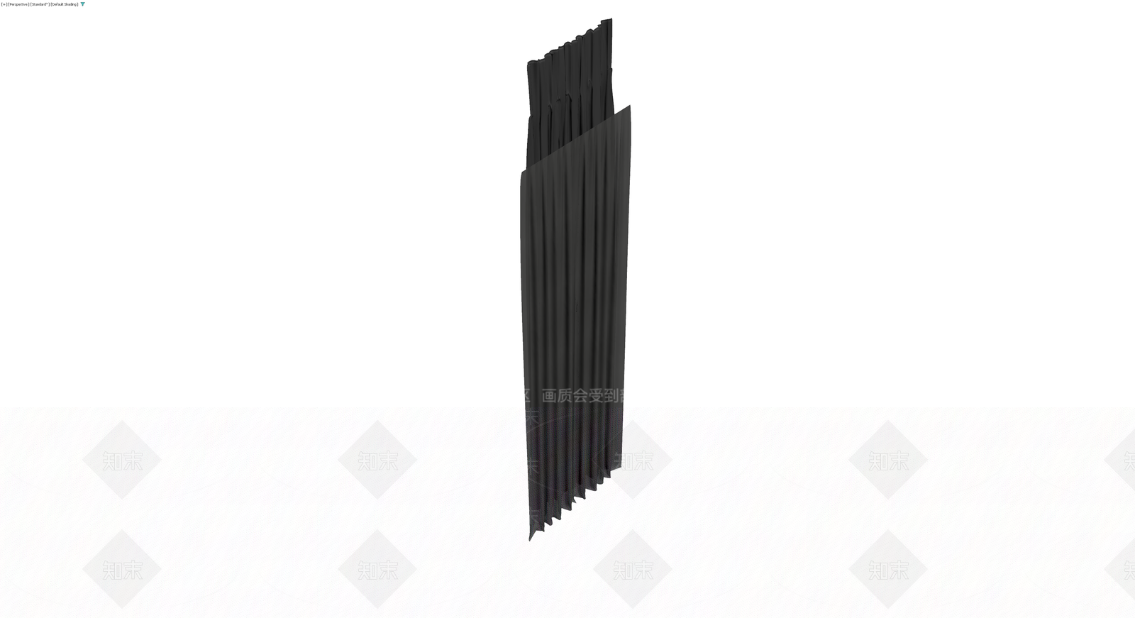 灰色布艺窗帘3D模型下载【ID:1230547901】