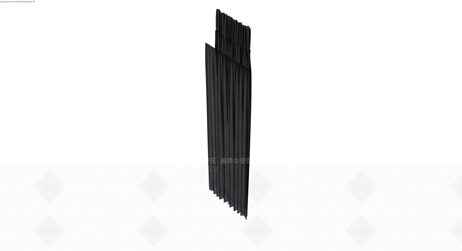 灰色布艺窗帘3D模型下载【ID:1230547901】
