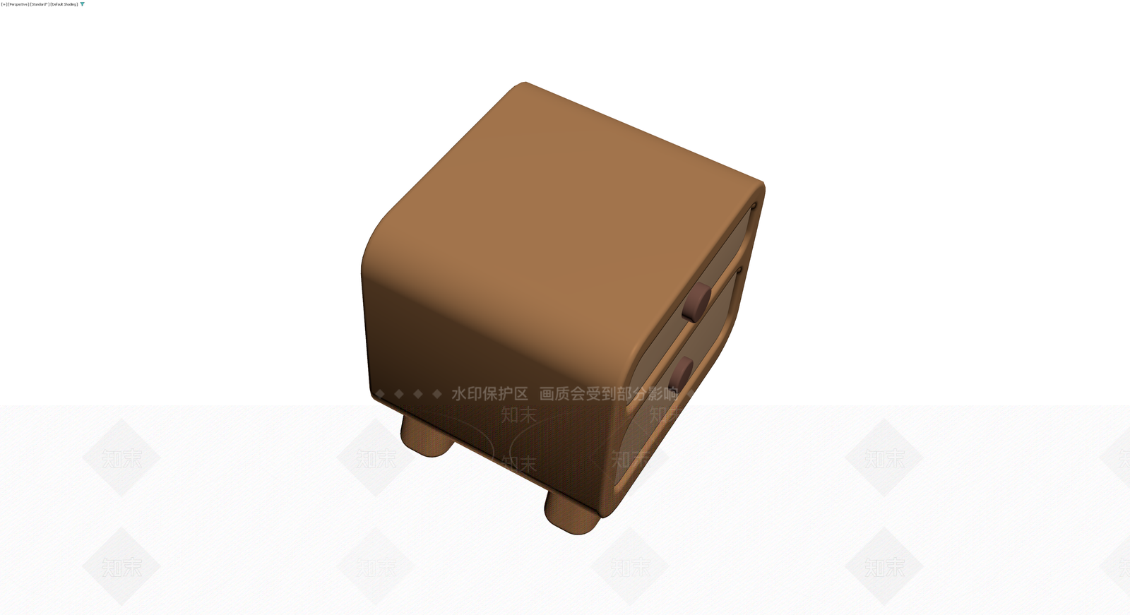 双抽屉床头柜3D模型下载【ID:1230754199】