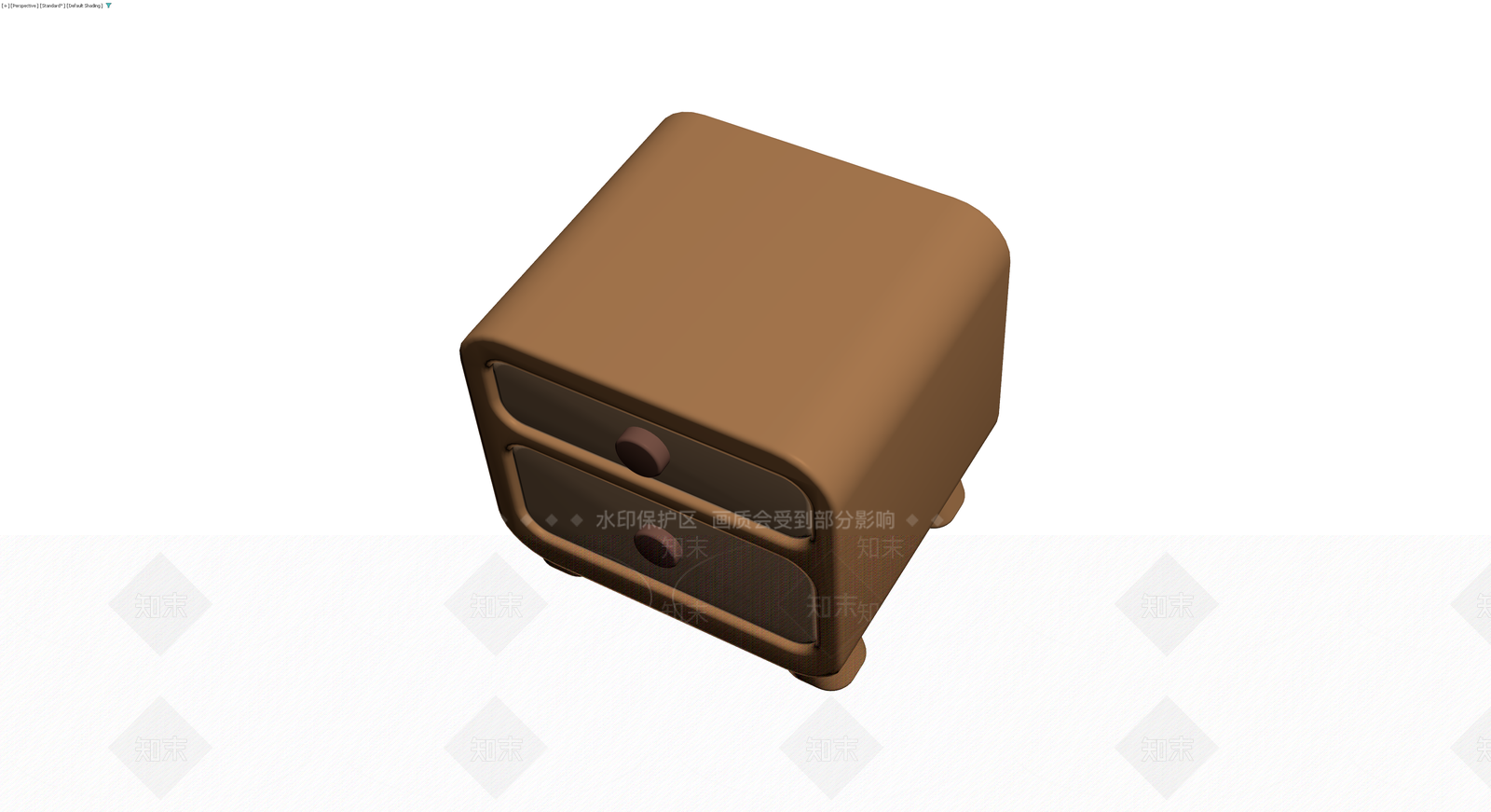 双抽屉床头柜3D模型下载【ID:1230754199】