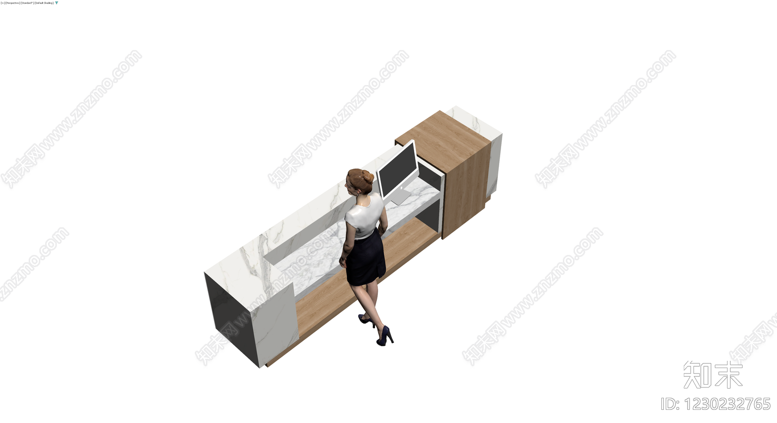 现代大理石前台接待桌3D模型下载【ID:1230232765】