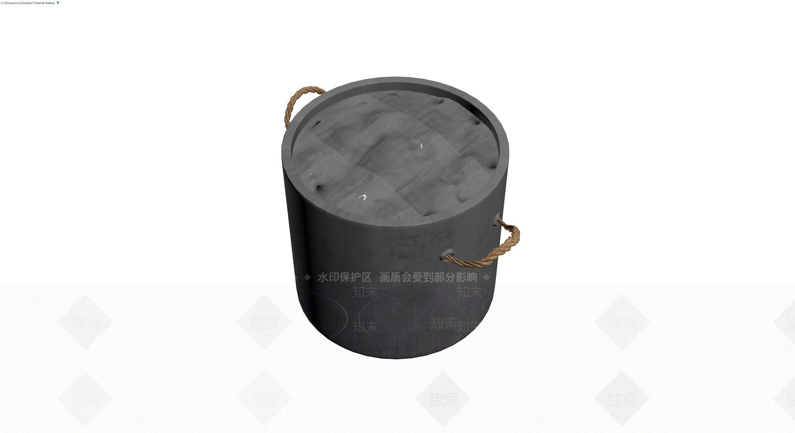 灰色圆柱形木桶3D模型下载【ID:1230381173】