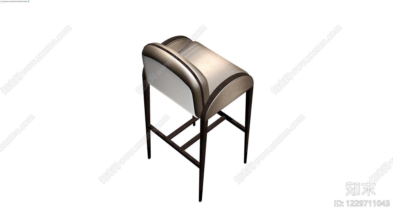 现代风格木质高脚椅3D模型下载【ID:1229711043】