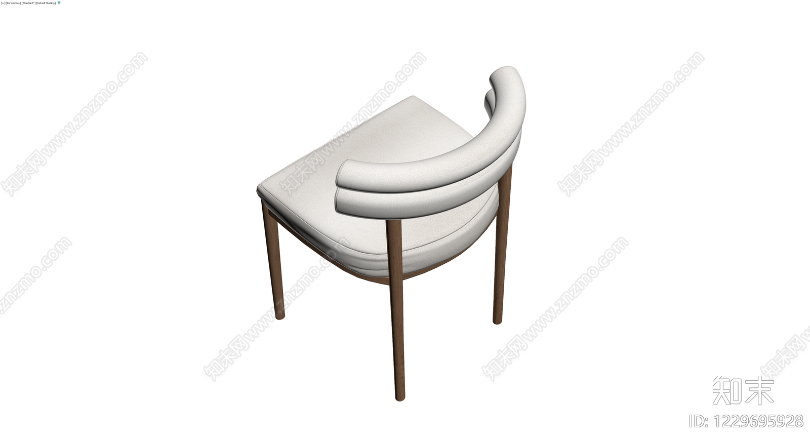 白色软包木质餐椅3D模型下载【ID:1229695928】