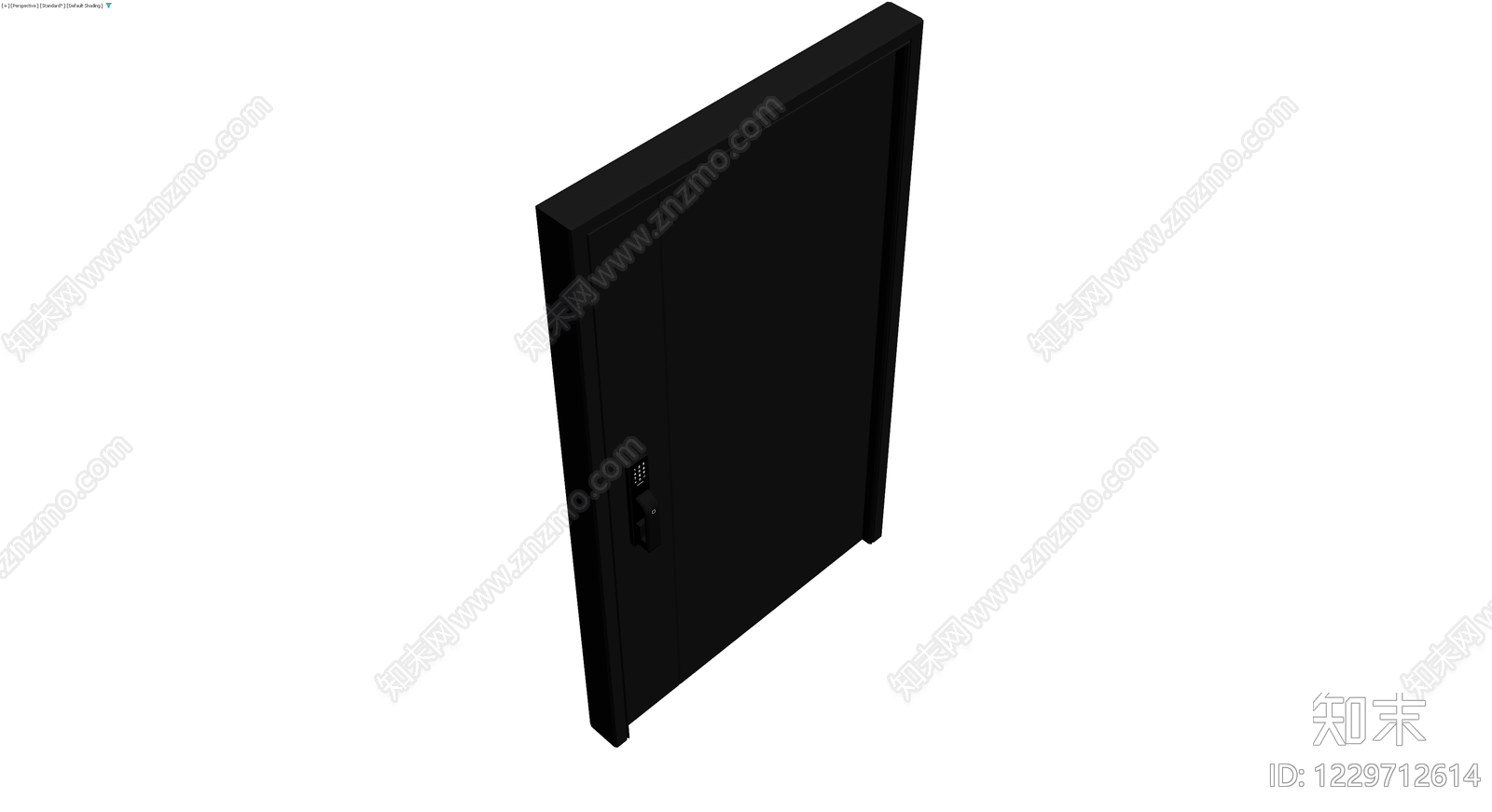 黑色智能门锁成品门3D模型下载【ID:1229712614】