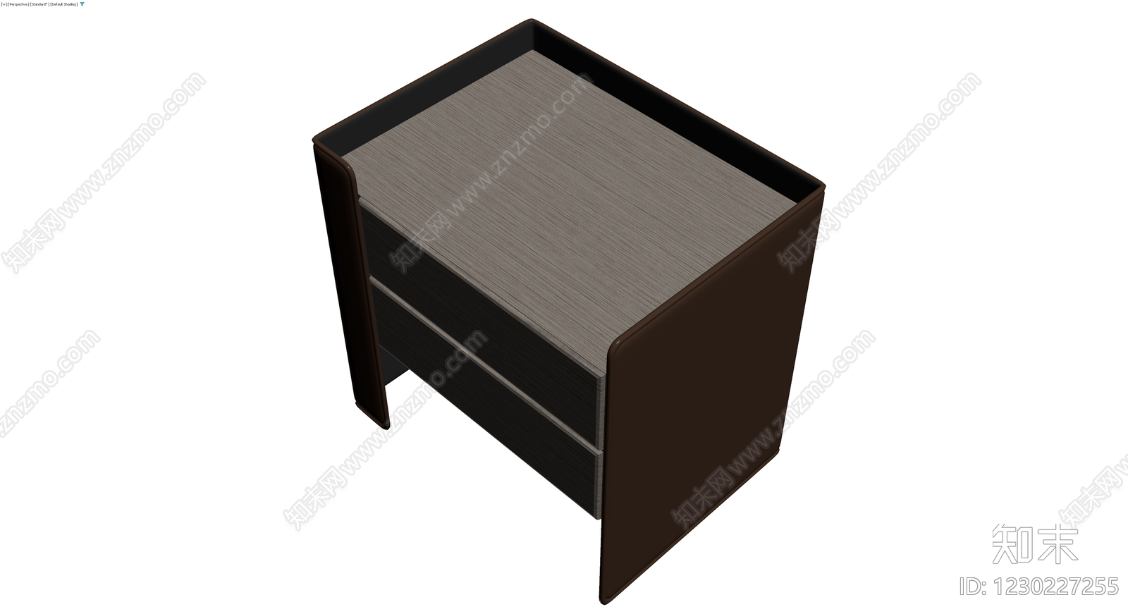 现代双抽屉床头柜3D模型下载【ID:1230227255】