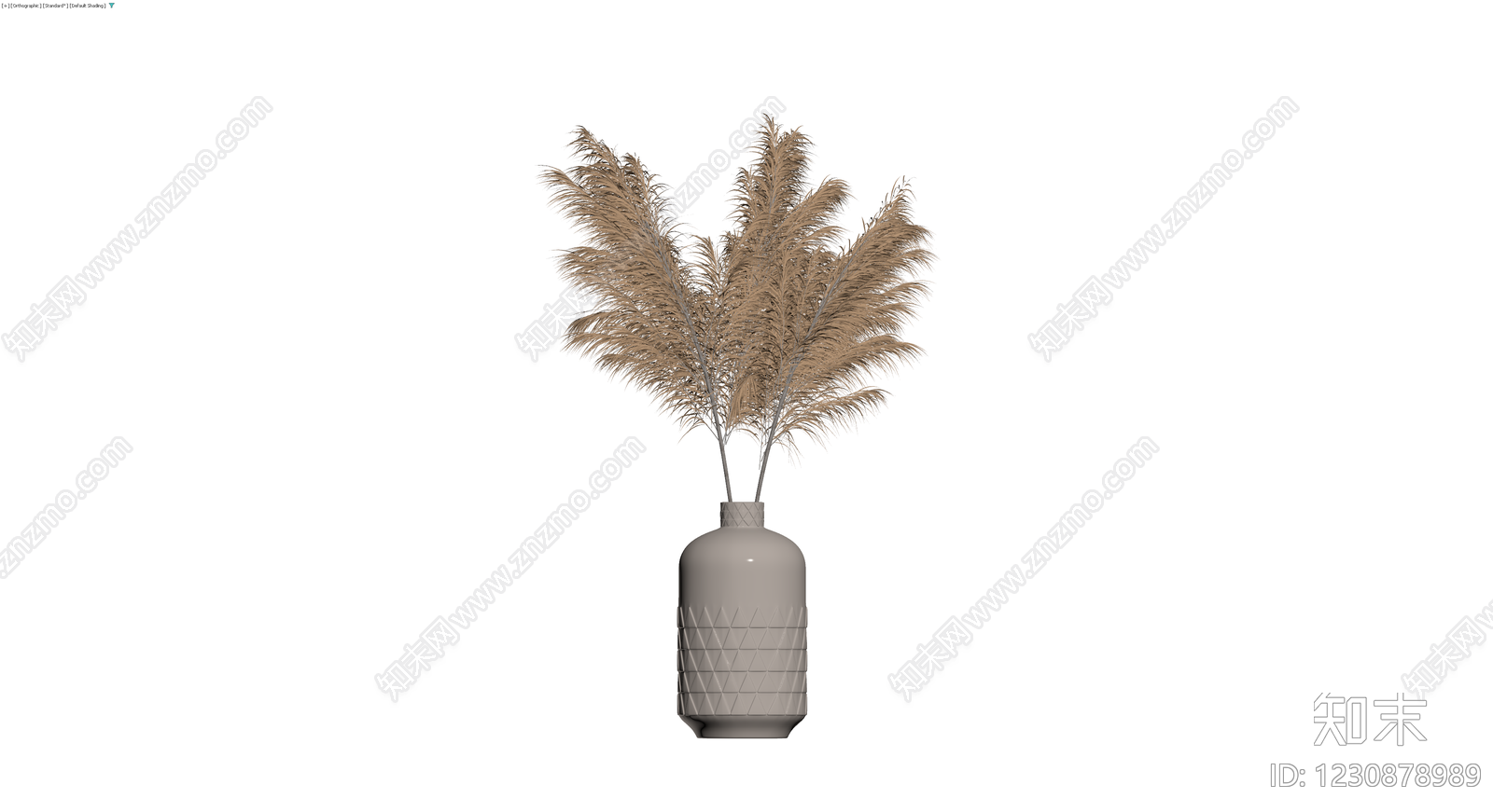 几何纹理花瓶配干花3D模型下载【ID:1230878989】