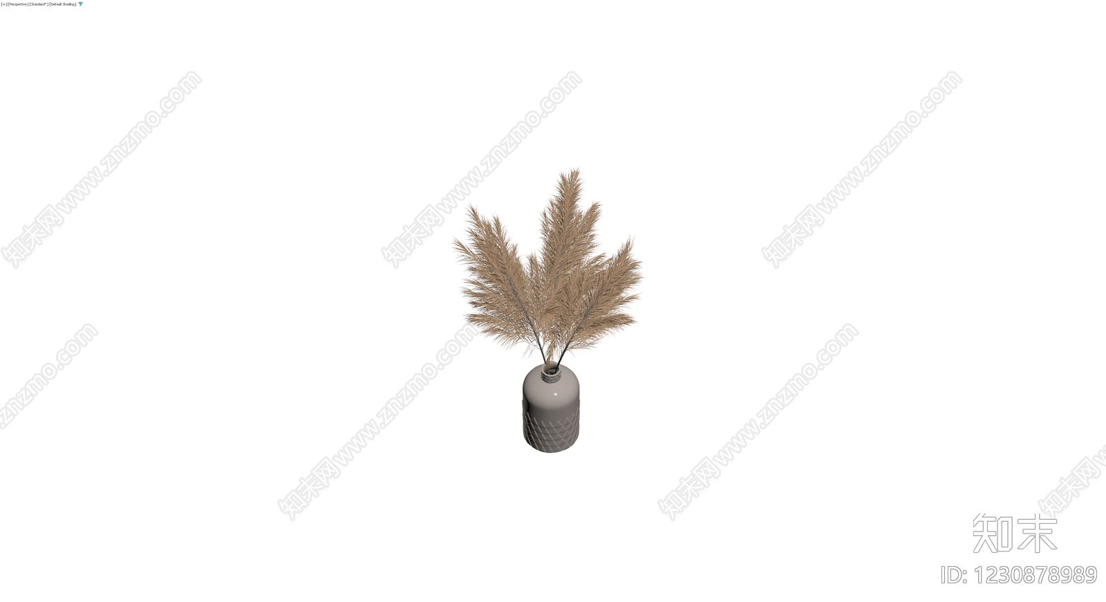 几何纹理花瓶配干花3D模型下载【ID:1230878989】
