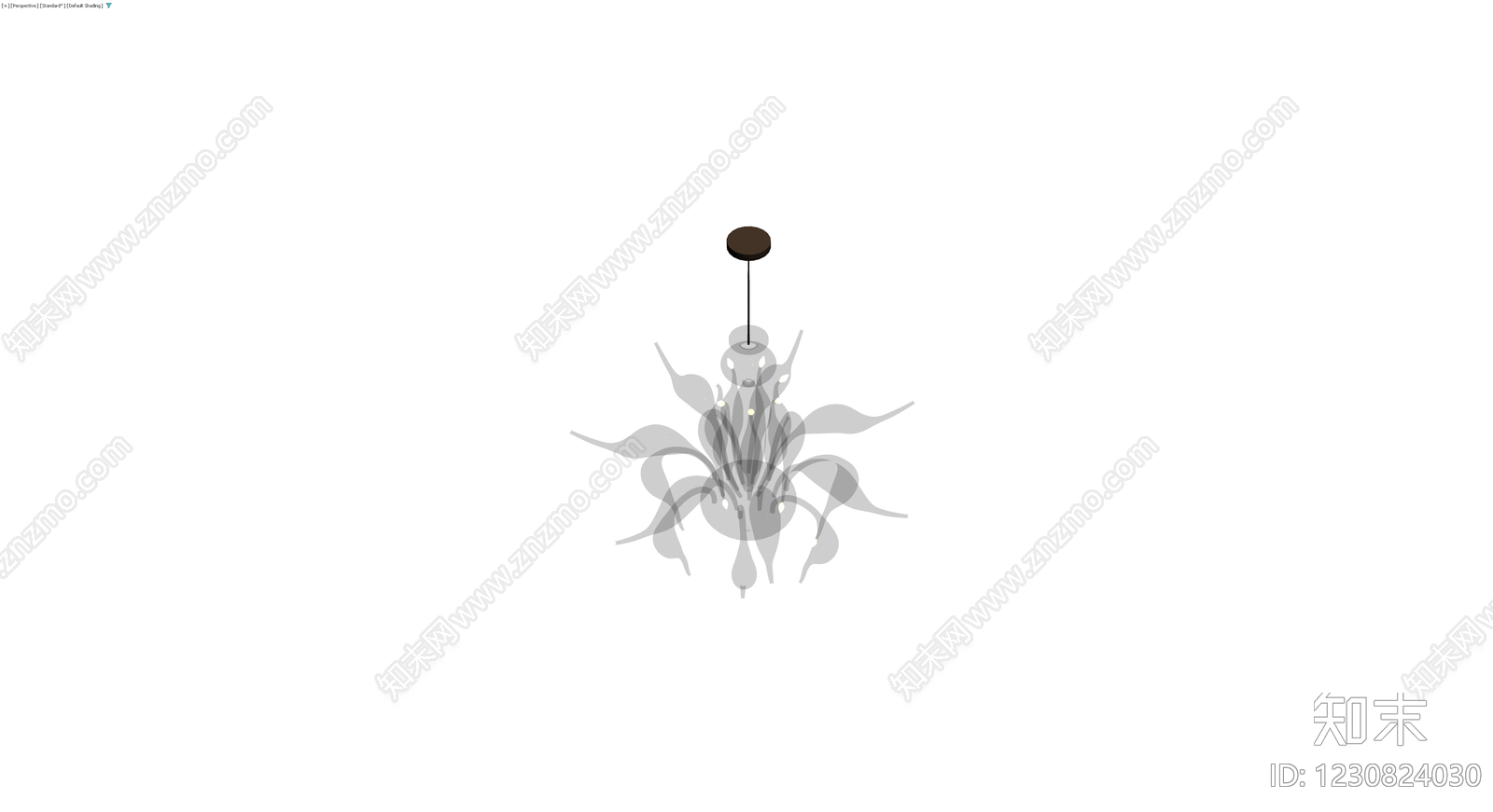 多臂玻璃吊灯3D模型下载【ID:1230824030】