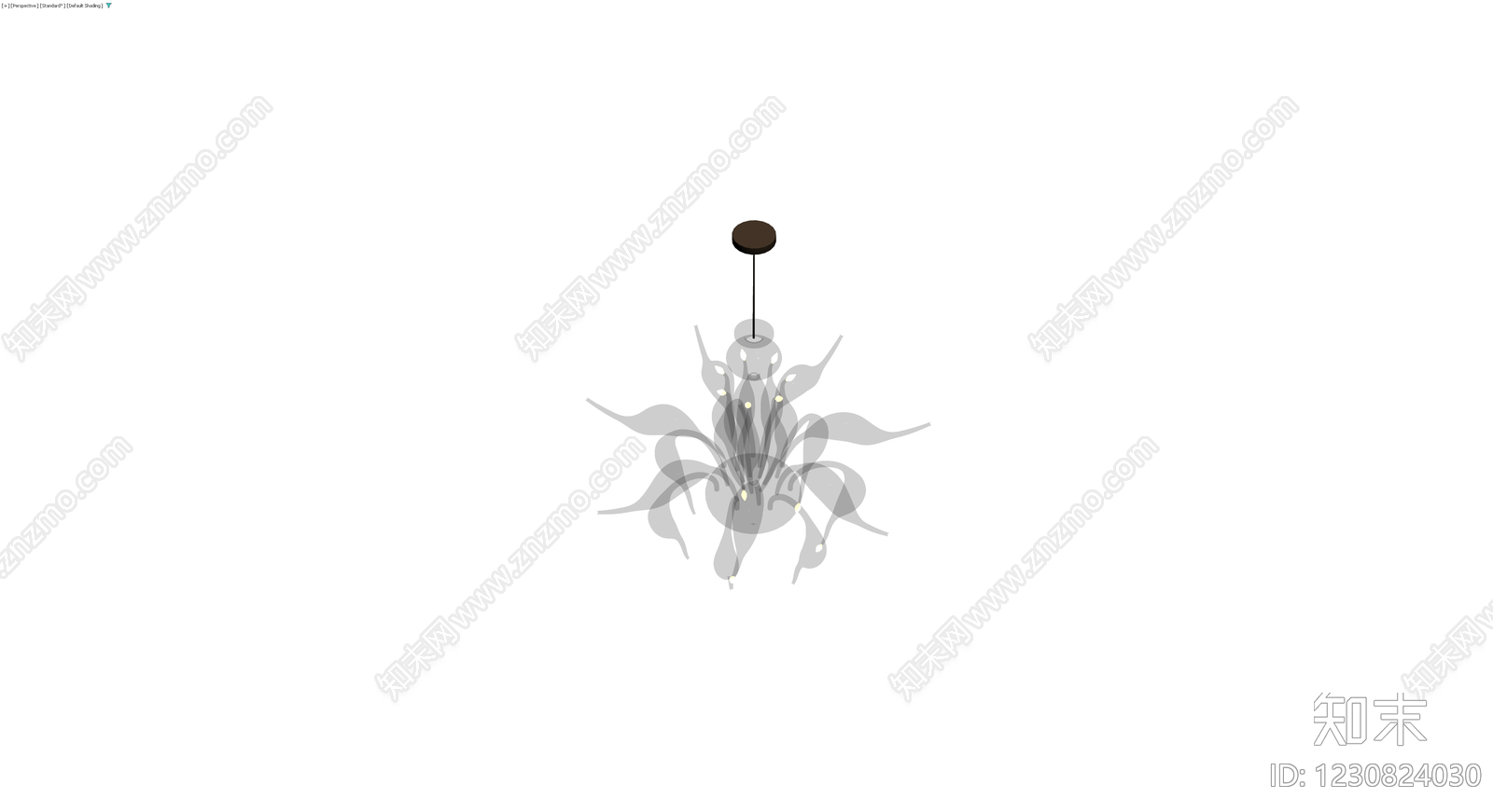 多臂玻璃吊灯3D模型下载【ID:1230824030】