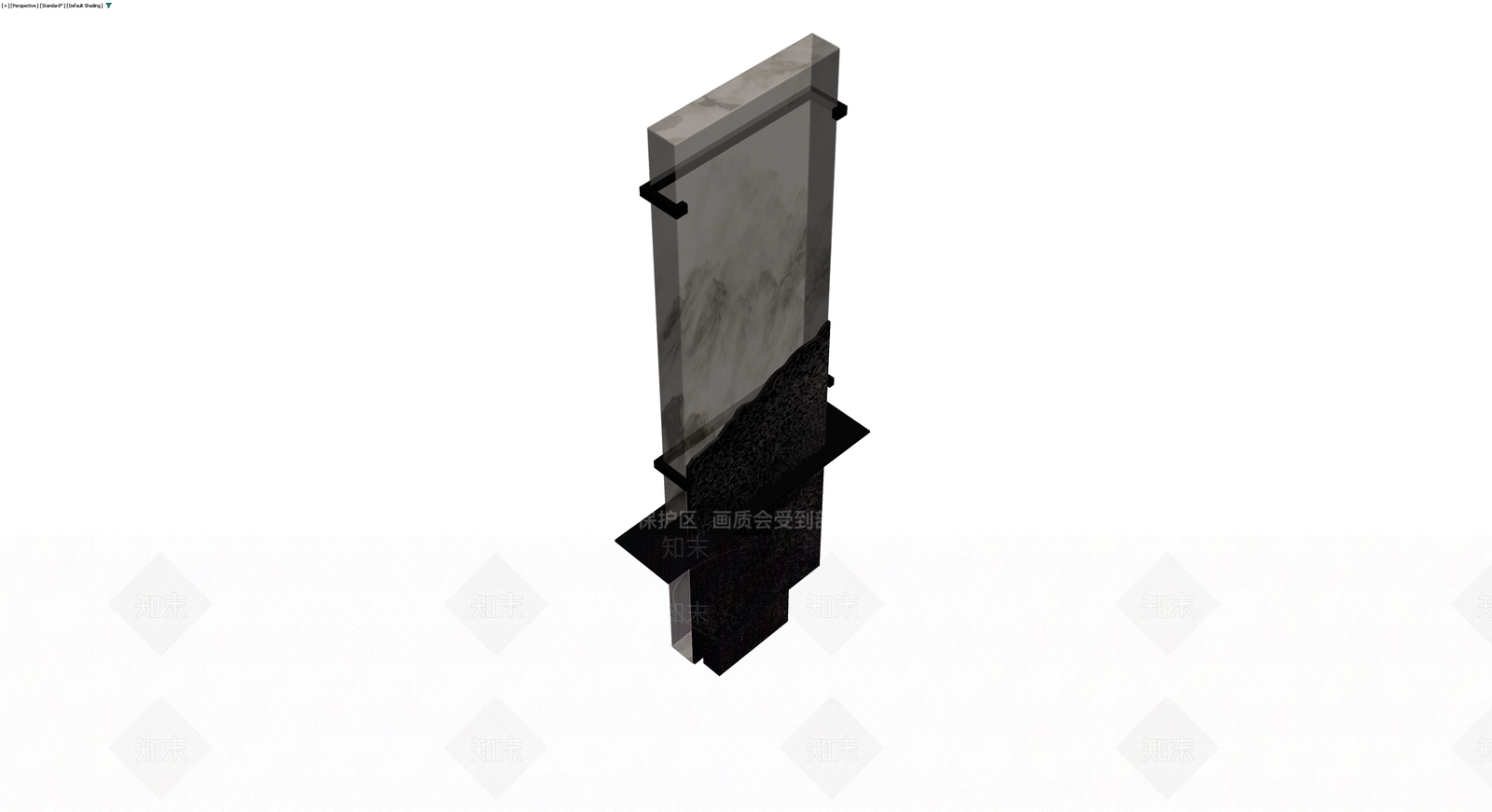 黑灰大理石屏风隔断3D模型下载【ID:1230728285】