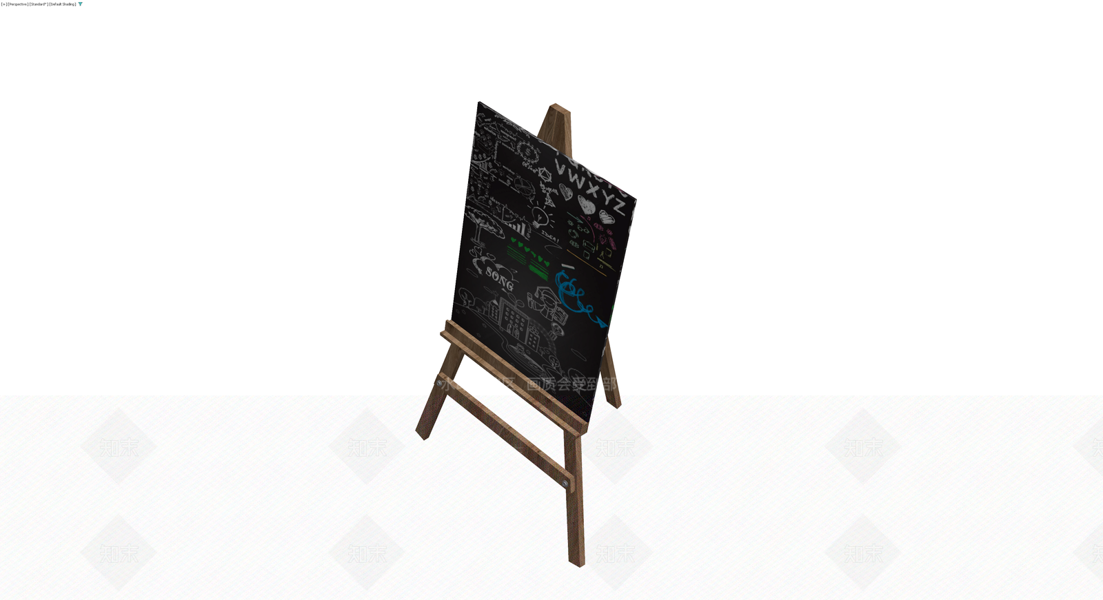 木质画架与黑板组合3D模型下载【ID:1229652009】