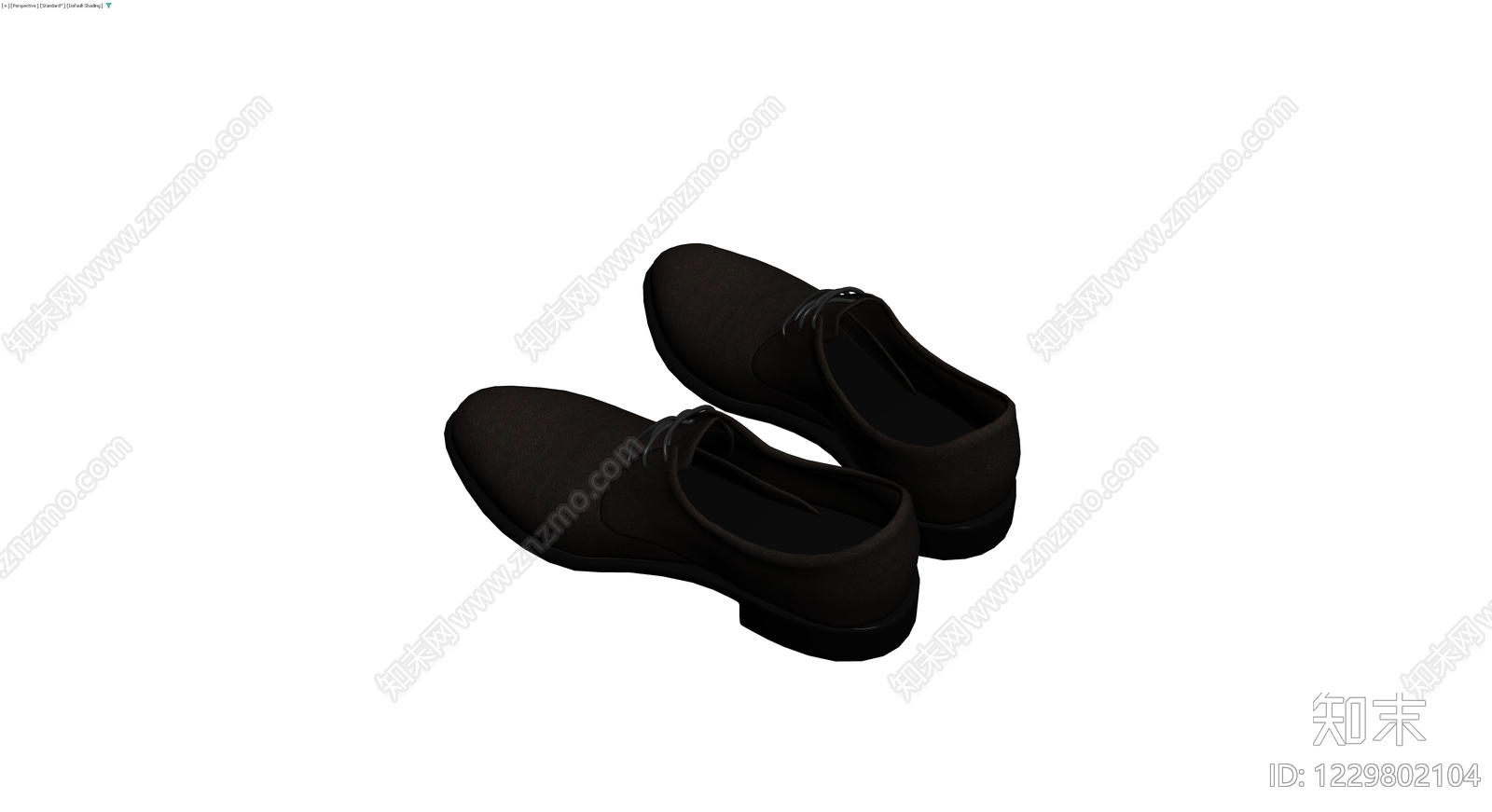 深棕色系带皮鞋3D模型下载【ID:1229802104】