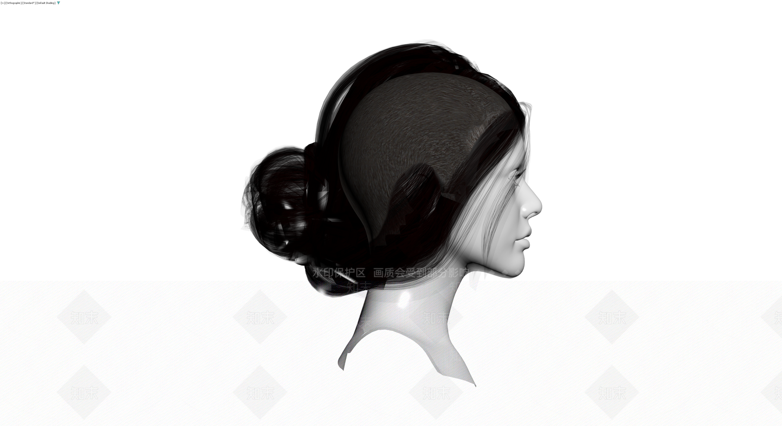 女性头部雕塑灰模3D模型下载【ID:1230328916】