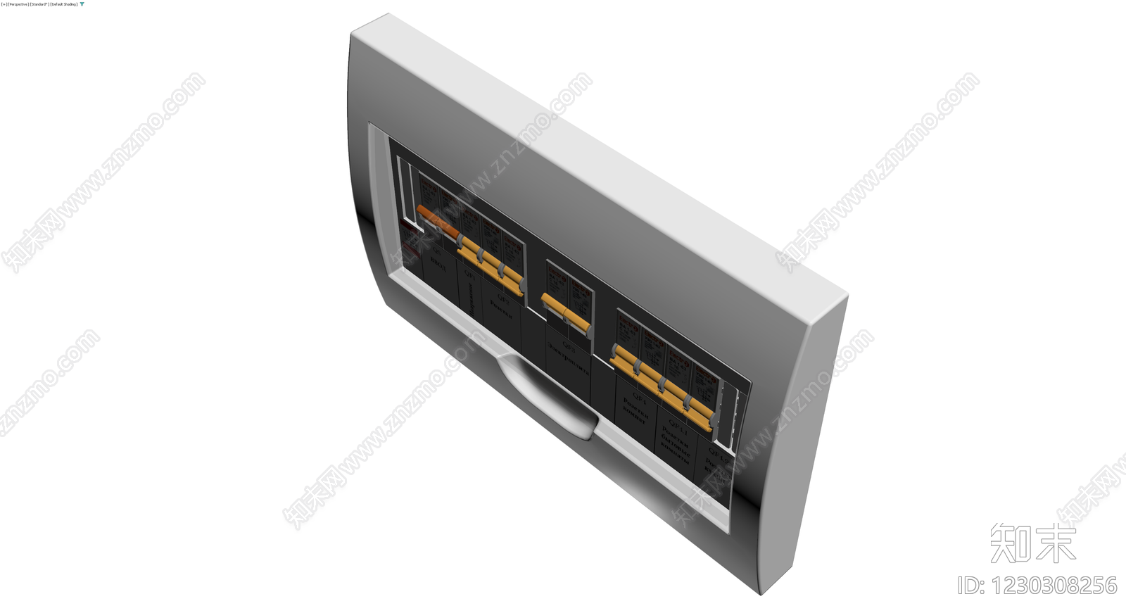 强电箱断路器面板3D模型下载【ID:1230308256】