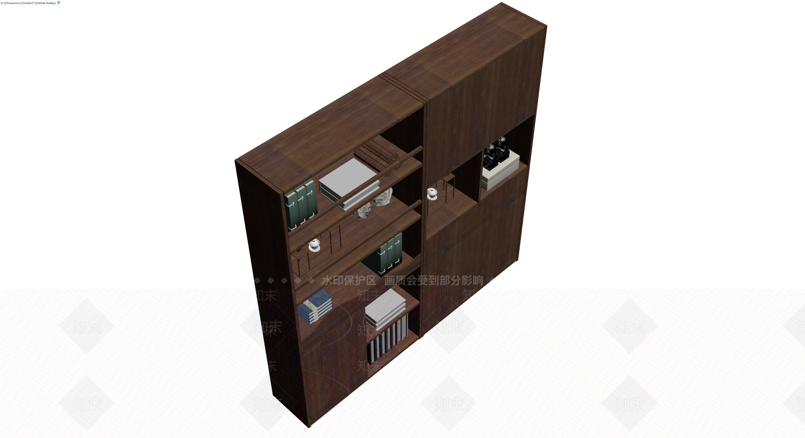 中式实木博古架组合3D模型下载【ID:1230128303】