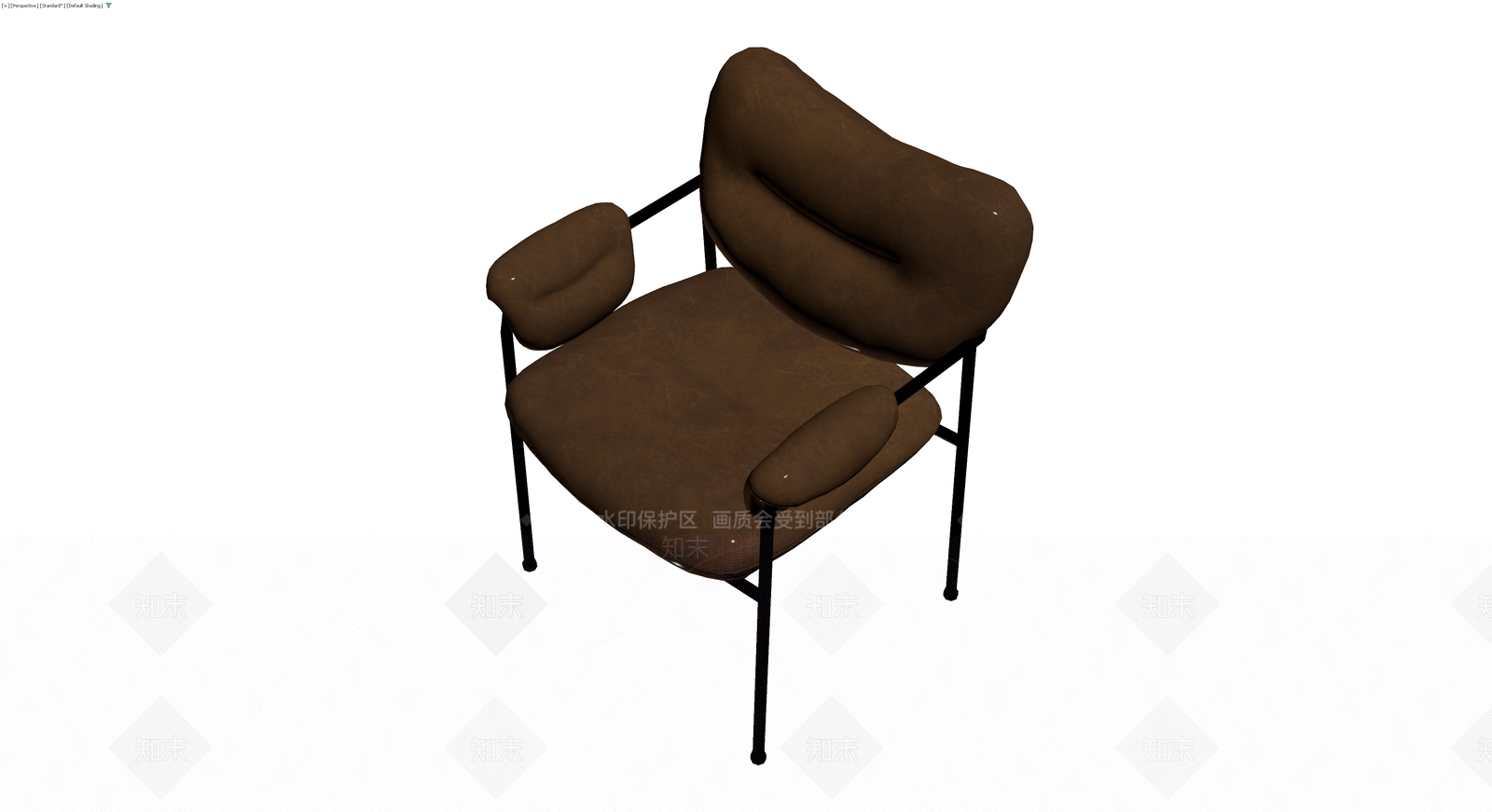 棕色软包扶手椅3D模型下载【ID:1230103371】