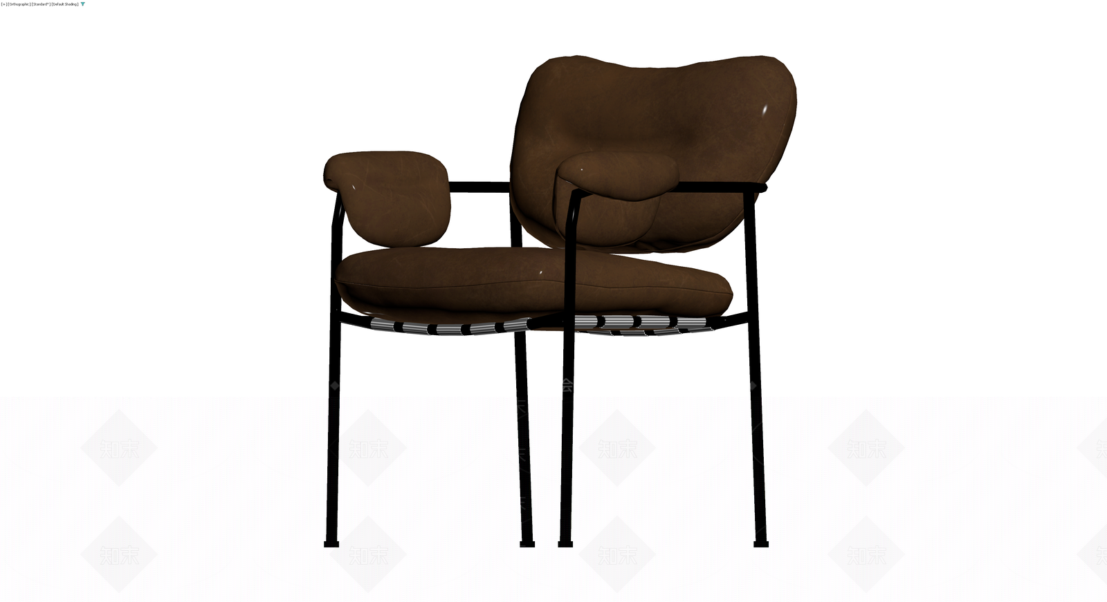 棕色软包扶手椅3D模型下载【ID:1230103371】