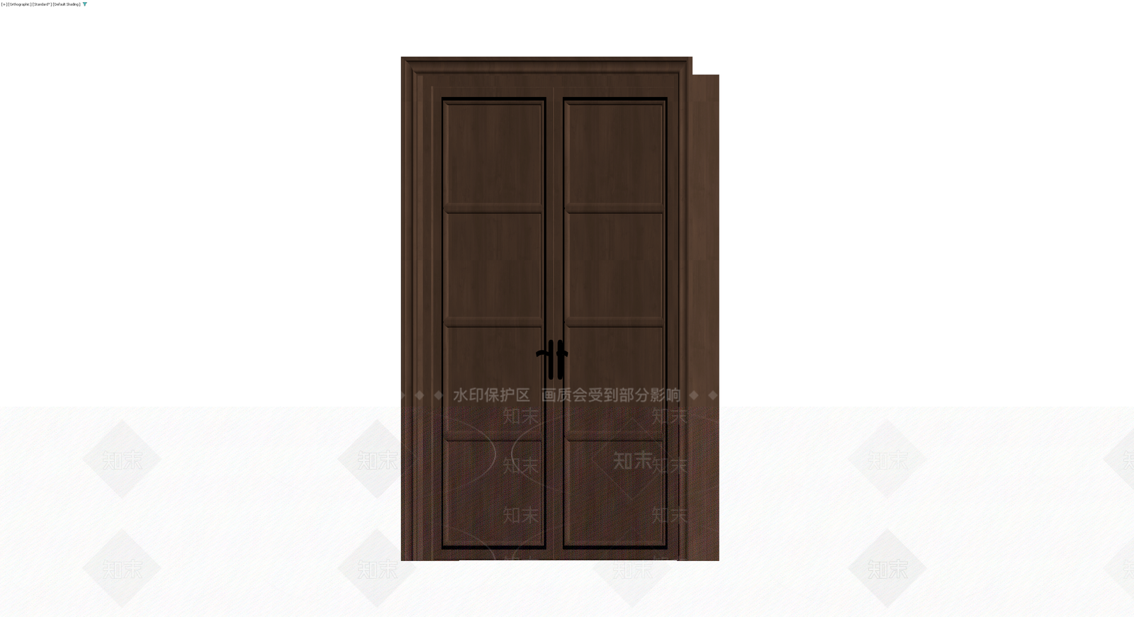 深棕色双开木门3D模型下载【ID:1230112984】