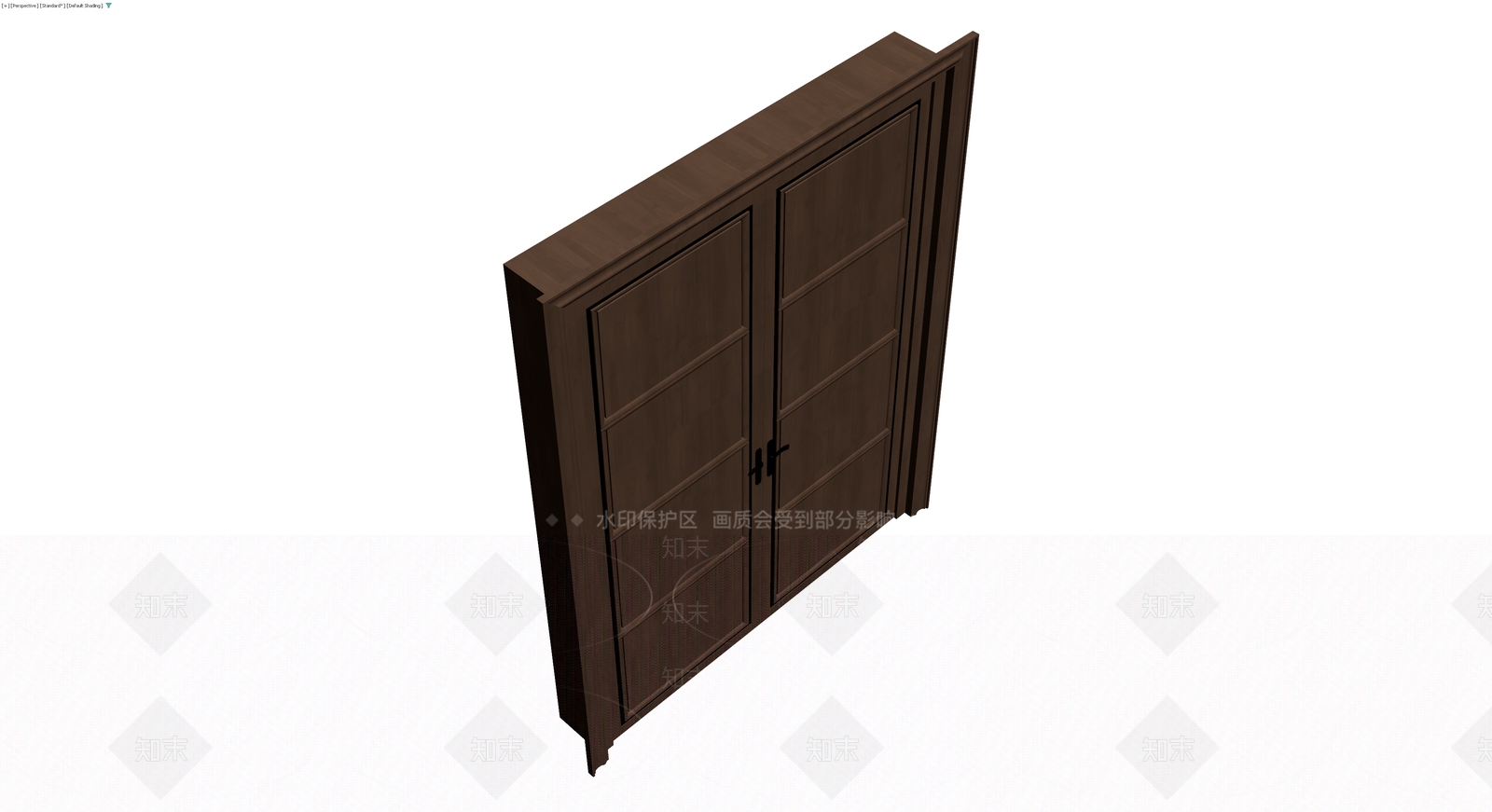 深棕色双开木门3D模型下载【ID:1230112984】