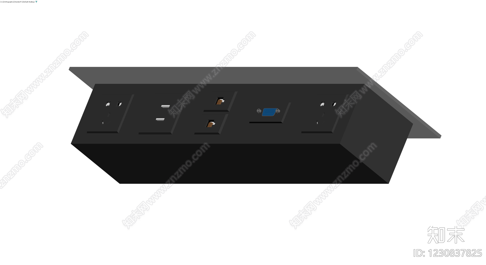 黑色多功能会议地插3D模型下载【ID:1230837825】