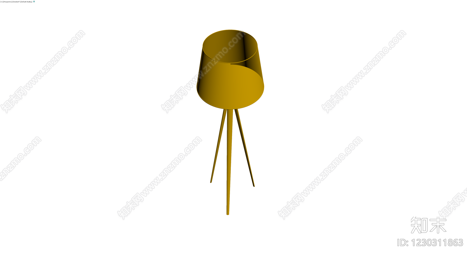黄色三脚落地灯3D模型下载【ID:1230311863】