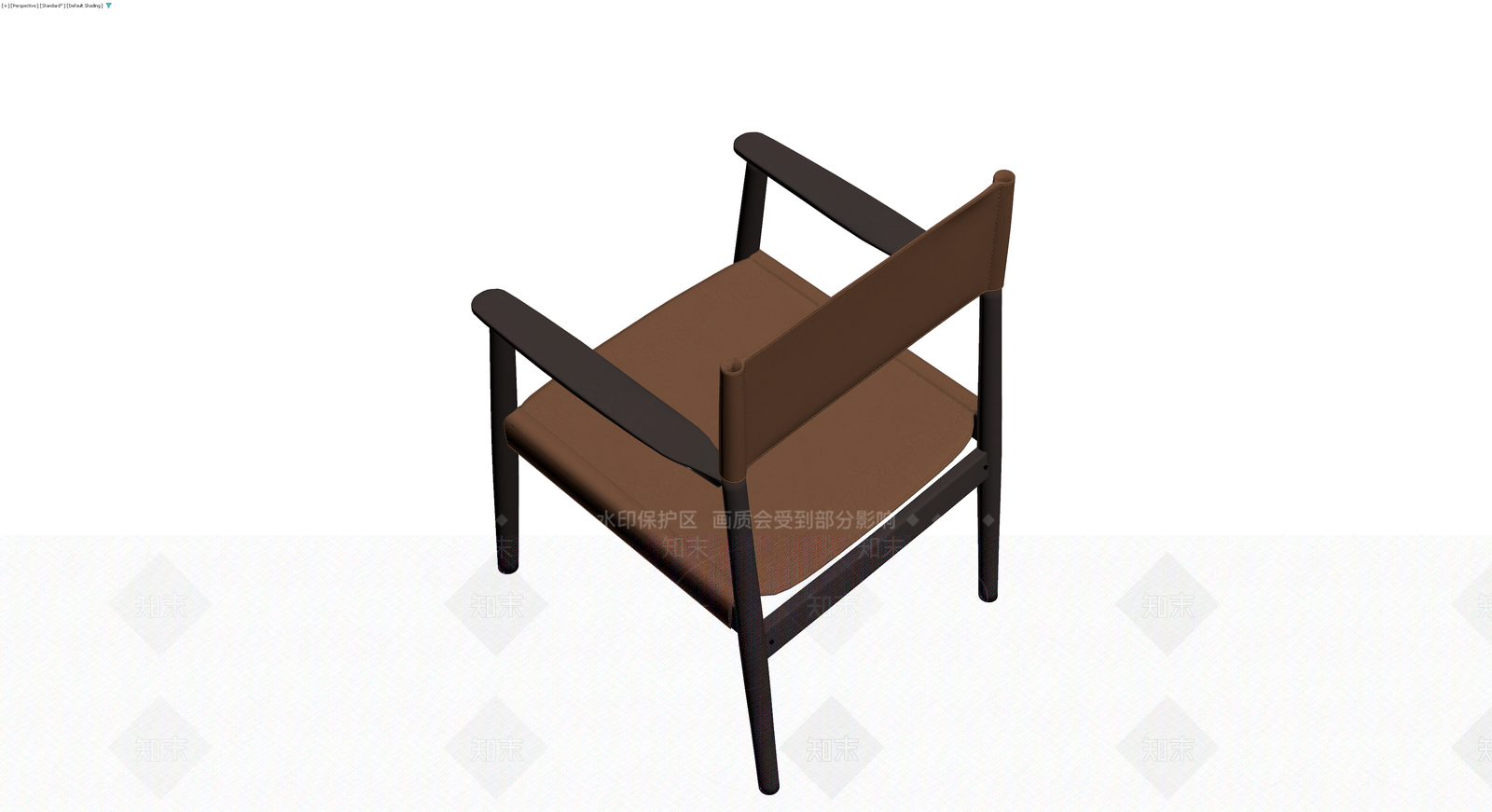 深棕色皮质扶手椅3D模型下载【ID:1230710719】