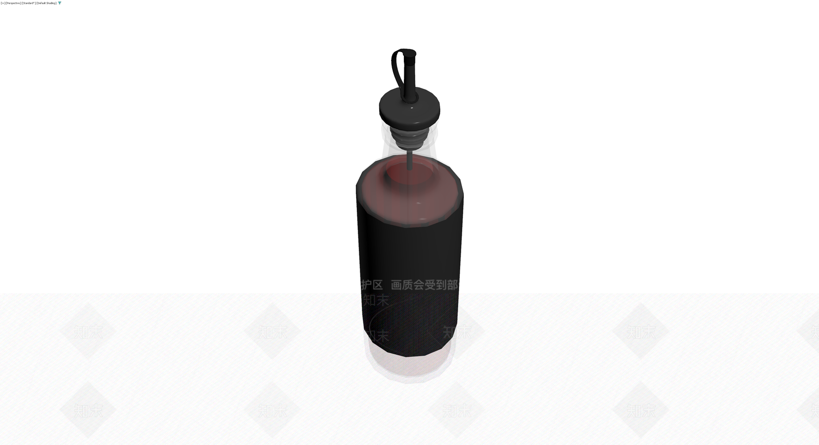 带黑色标签的玻璃油瓶3D模型下载【ID:1229855401】