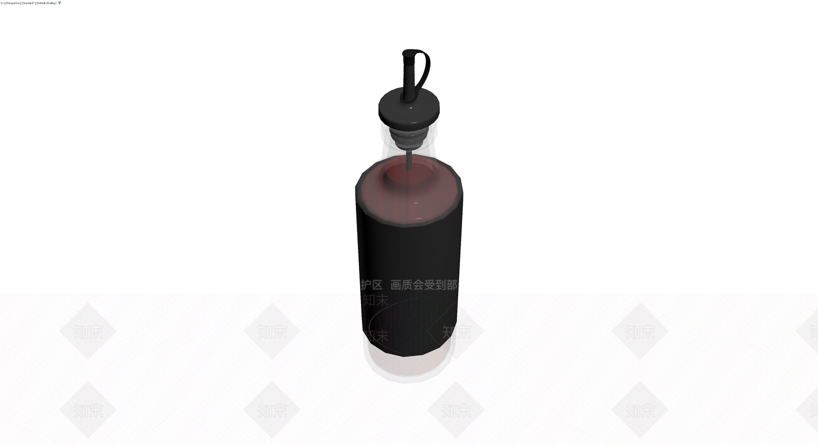 带黑色标签的玻璃油瓶3D模型下载【ID:1229855401】