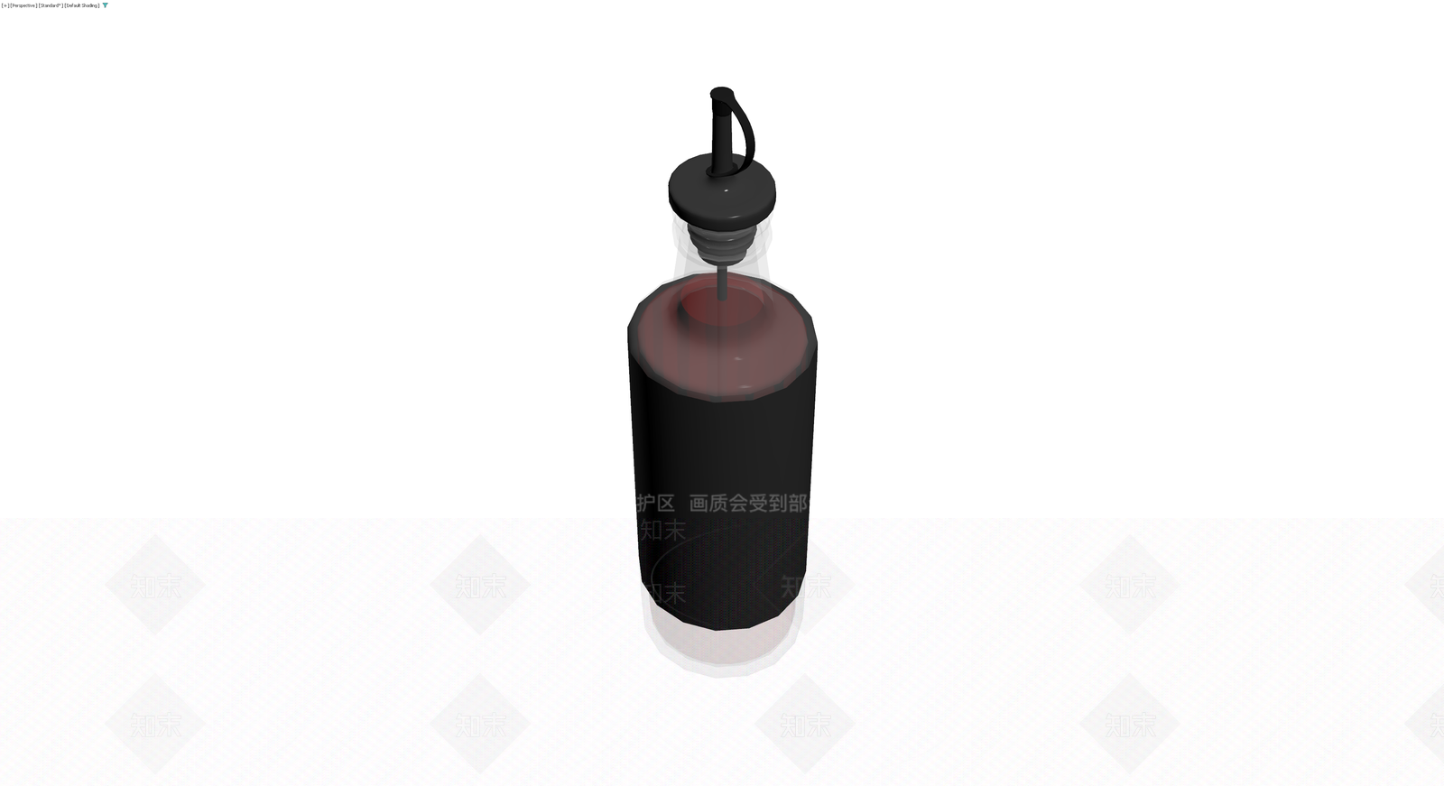 带黑色标签的玻璃油瓶3D模型下载【ID:1229855401】