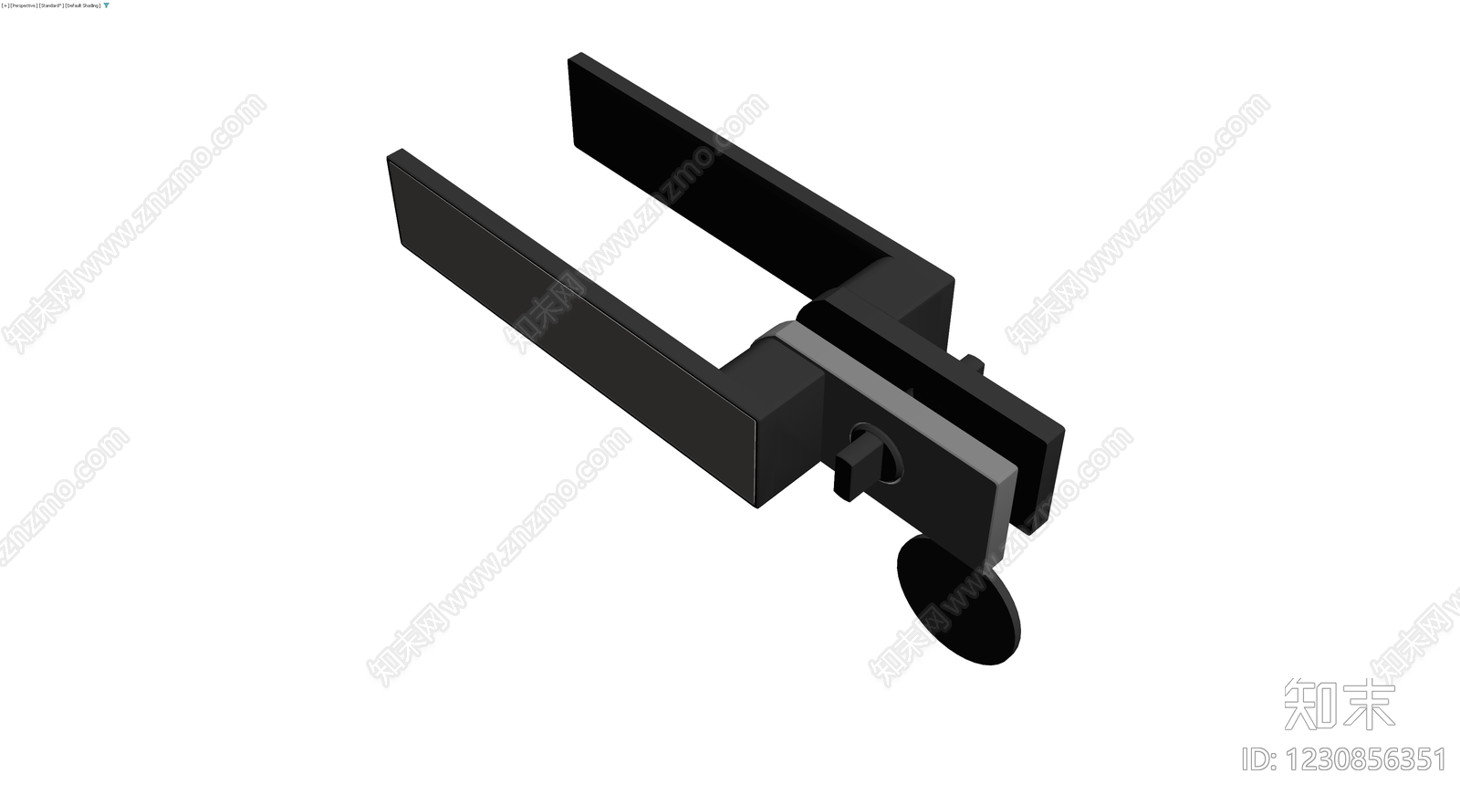 黑色U型挂锁灰模3D模型下载【ID:1230856351】