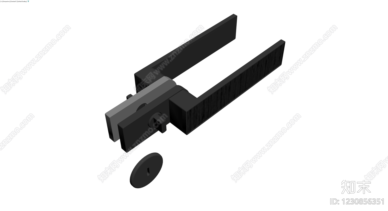 黑色U型挂锁灰模3D模型下载【ID:1230856351】