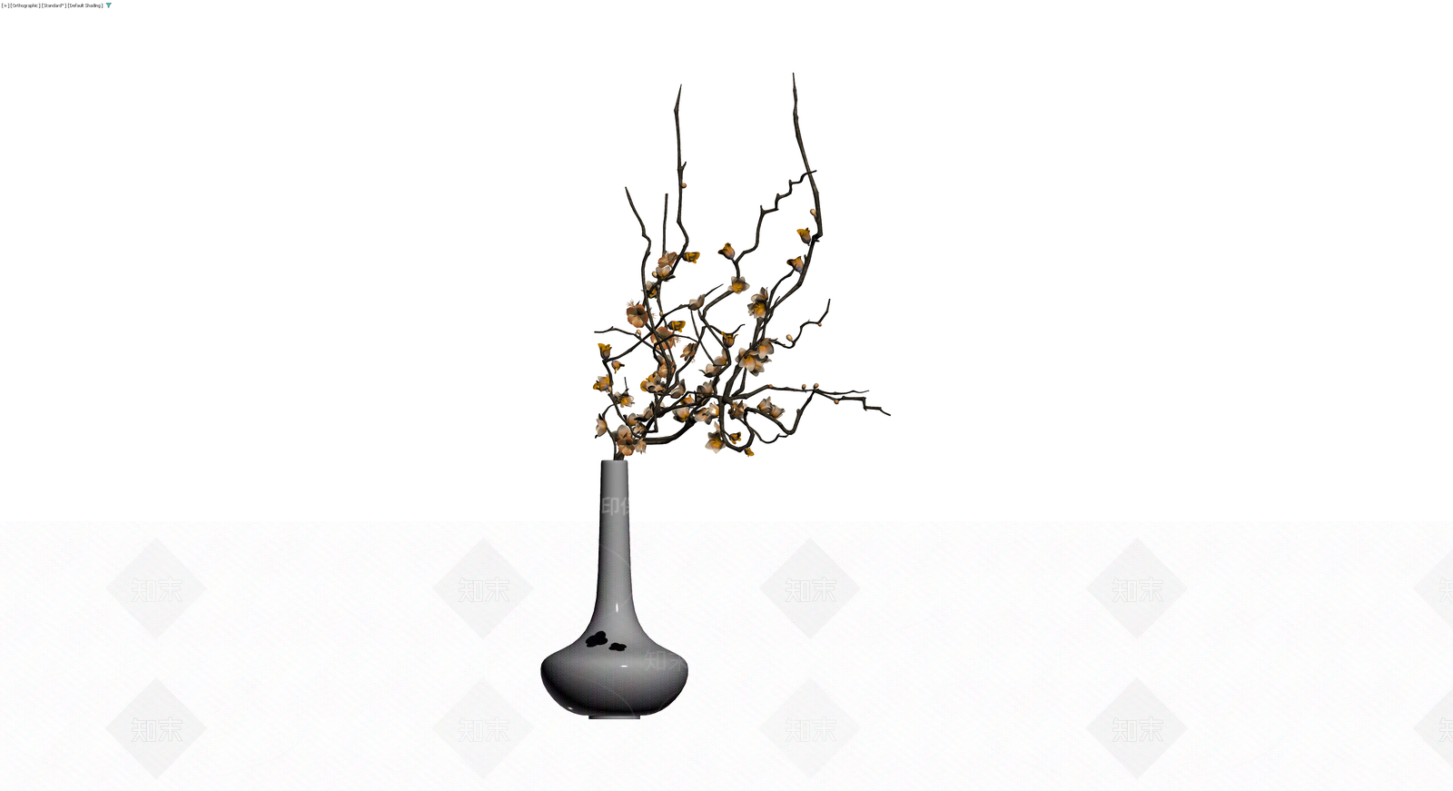 花瓶插梅花盆景3D模型下载【ID:1230342431】