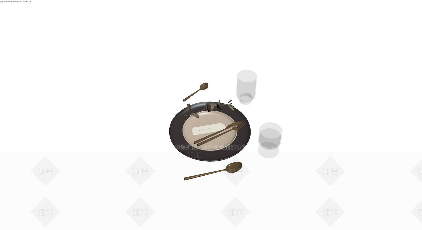 复古风餐具组合3D模型下载【ID:1230613489】