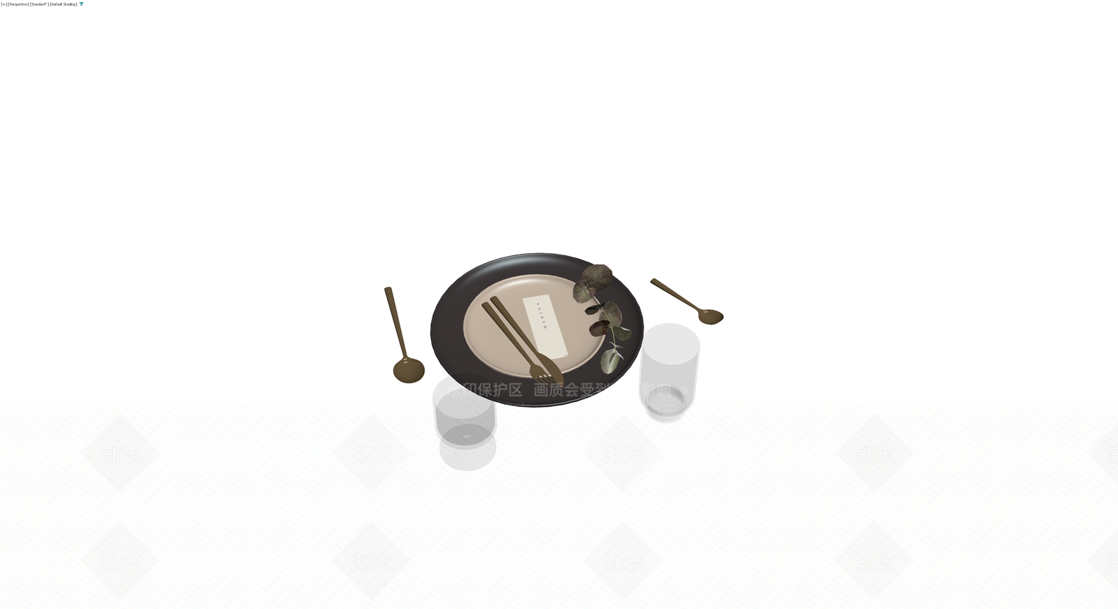 复古风餐具组合3D模型下载【ID:1230613489】