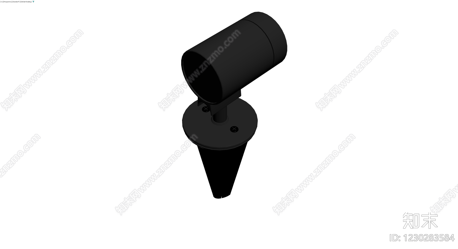 黑色草坪射灯3D模型下载【ID:1230283584】